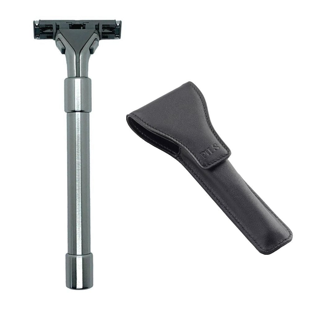 SET #2: Mattierter Rasierer Ihrer Wahl + Leder-Etui