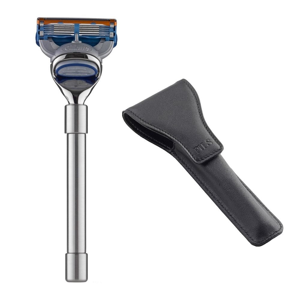 SET #2: Mattierter Rasierer Ihrer Wahl + Leder-Etui