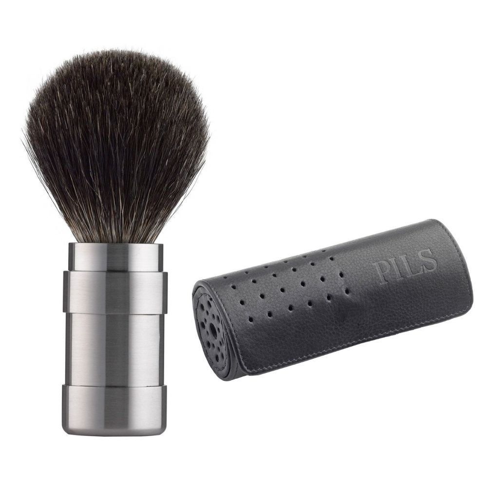 SET #4: Mattierter Rasierpinsel Ihrer Wahl+ Leder-Etui