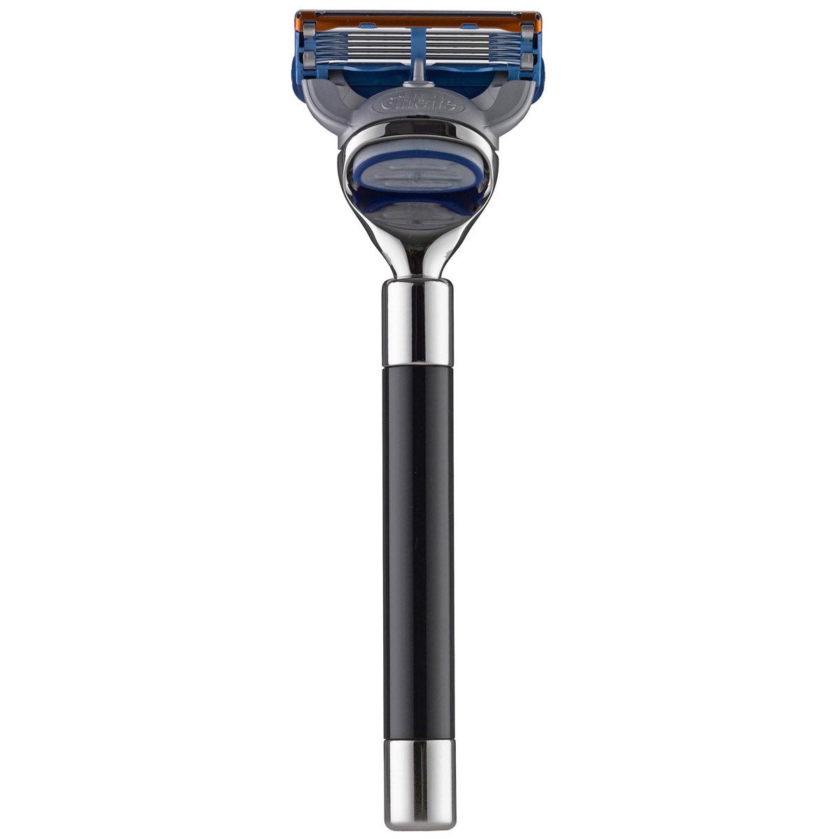 104FL PILS: Rasierer für Gillette Fusion Klingen, Plexiglas schwarz / Edelstahl poliert