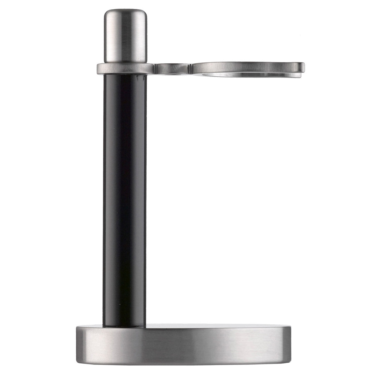 104HPE PILS: Rasierständer für Rasierpinsel, Plexiglas schwarz / Edelstahl mattiert