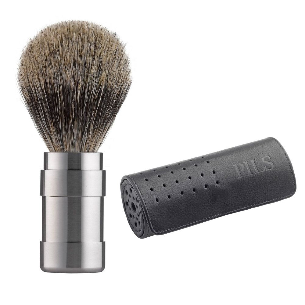 SET #4: Matte shaving brush of your choice+ Leather case