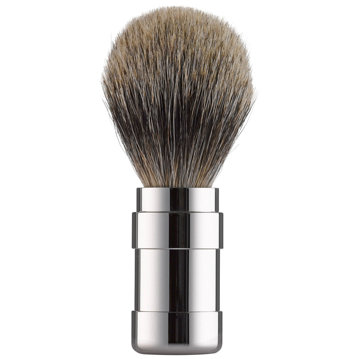 101RGL21 PILS: Shaving brush grey badger 21mm, stainless steel polished