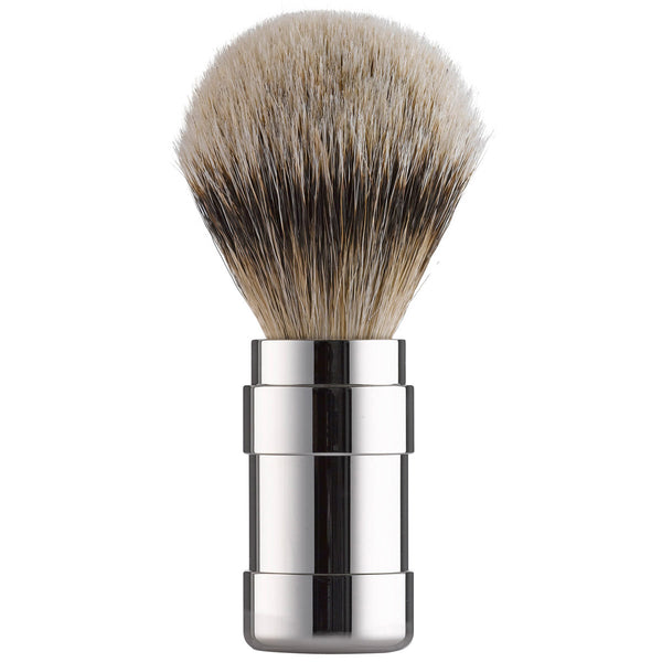 101RWL21 PILS: Shaving brush badger silvertip 21mm, stainless steel polished                                