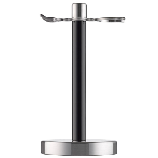 104E PILS: Shaving stand large, for brushes and razors, Plexiglass black / stainless steel matted                                