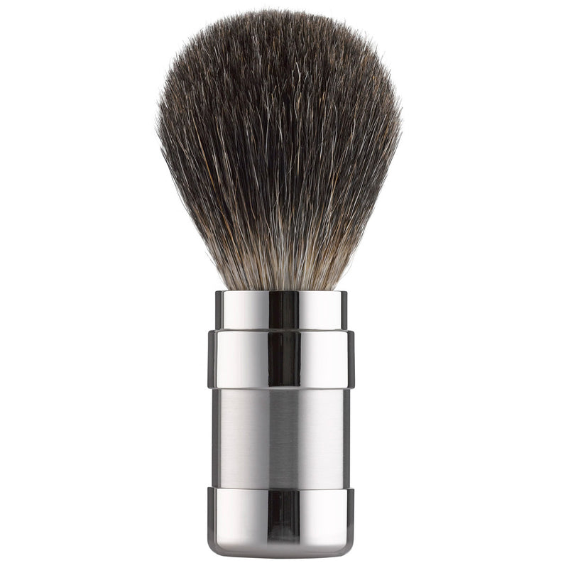118RSL21 PILS: Shaving brush black badger 21mm, stainless steel polished / matt