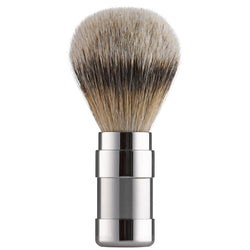 118RWL23 PILS: Shaving brush badger silvertip 23mm, stainless steel polished / matted                                