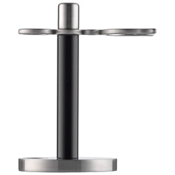 304E PILS: Shaving stand for brushes and razors, plexiglass black/stainless steel matted                                