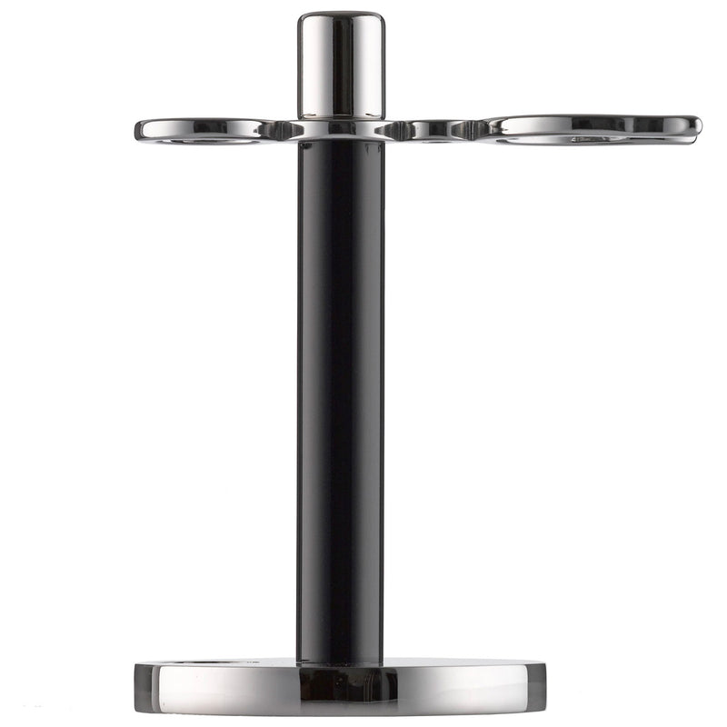 304L PILS: Shaving stand for brushes and razors, plexiglass black/stainless steel polished                                