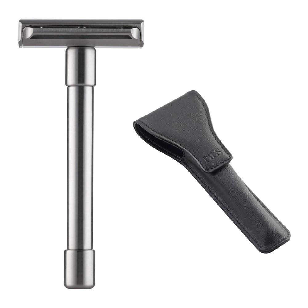 SET #1: 101NE Razor plane stainless steel satin finish + leather case
