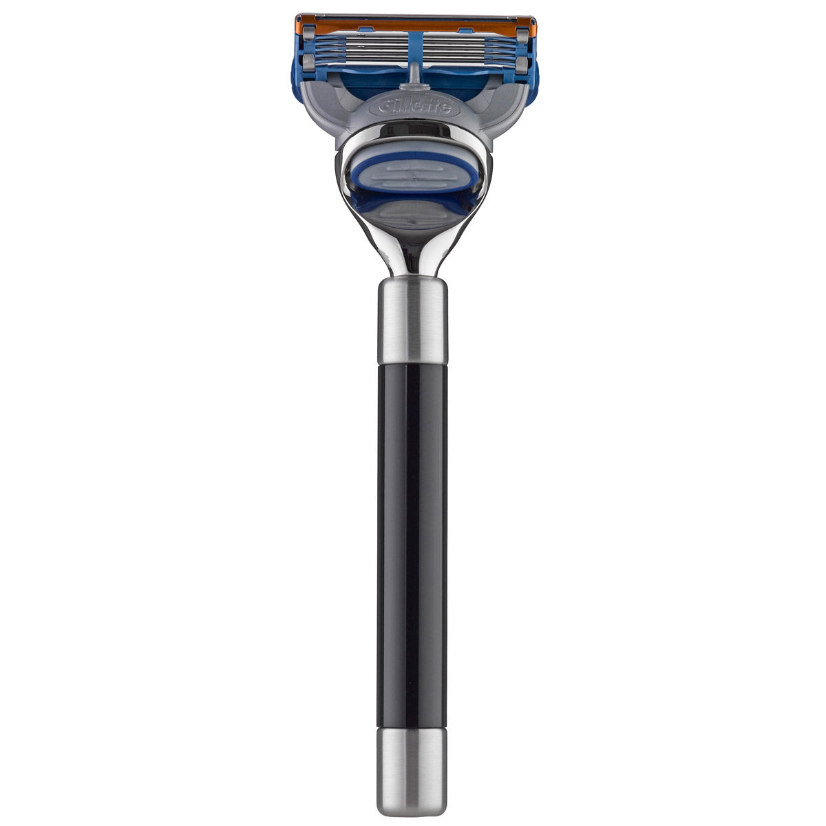 104FE PILS: Rasierer für Gillette Fusion Klingen, Plexiglas schwarz / Edelstahl mattiert